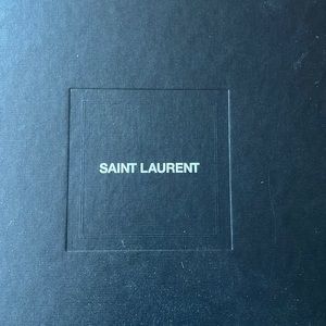 Ysl heels ,black with the ysl letters on the heel